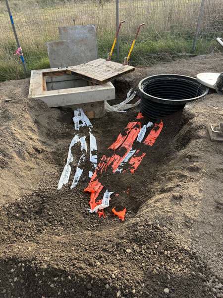 Drainage pit and services installation at Diggers Rest